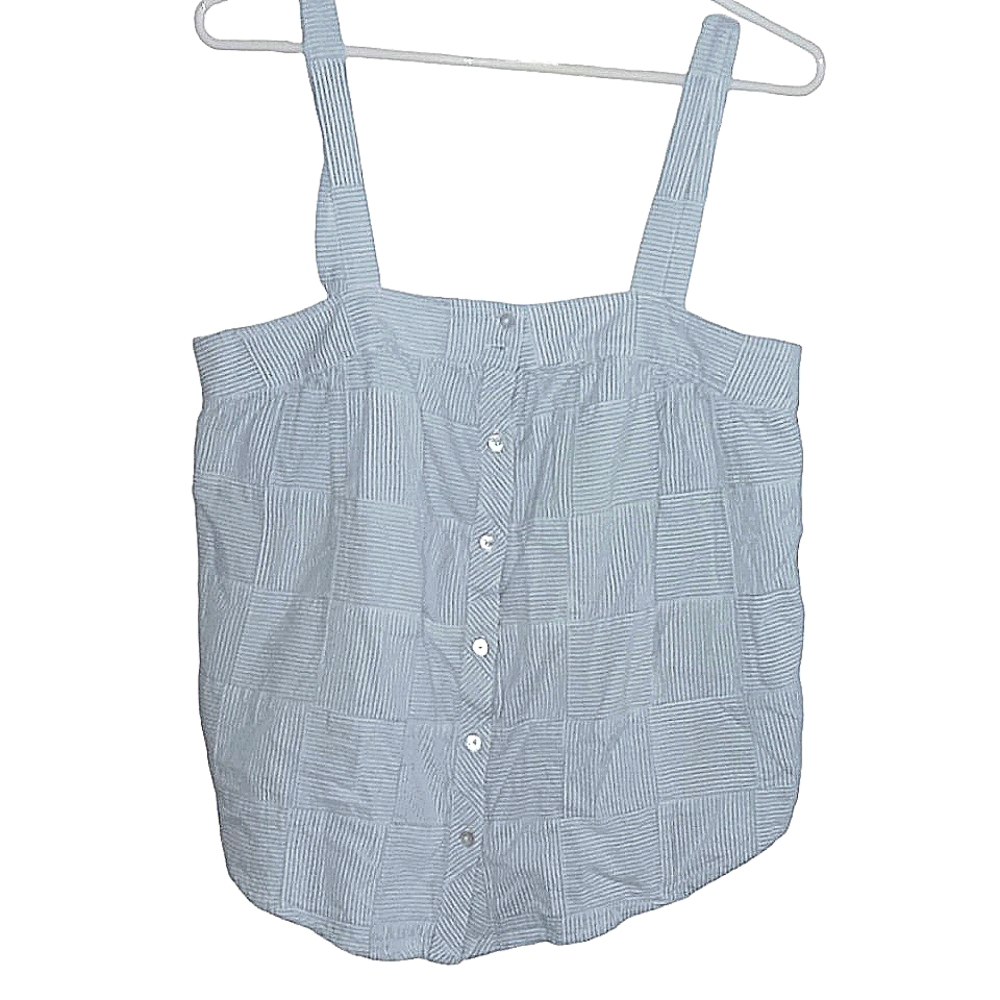 - VINEYARD VINES PINSTRIPE PATCHWORK STYLE SUMMER TOP